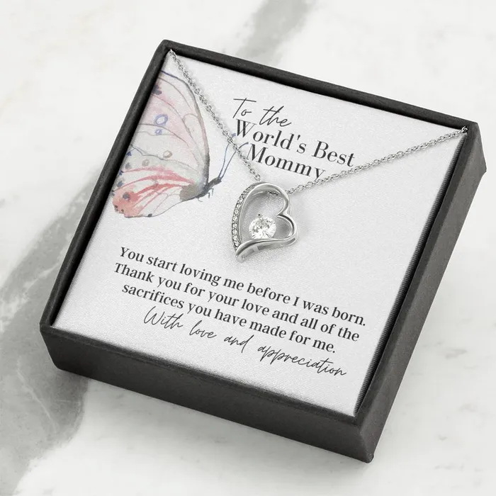 To the Worlds Best Mommy Forever Love Pendant Necklace ShineOn Fulfillment Necklaces