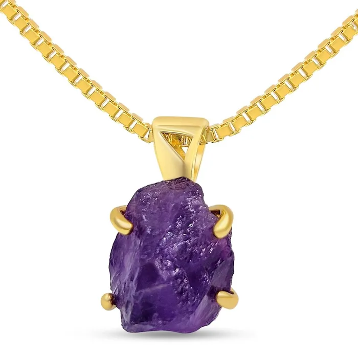 Uniquelan Jewelry Necklaces Raw Amethyst Crystal Pendant Necklace Uniquelan Jewelry Necklaces Raw Amethyst Crystal Pendant Necklace