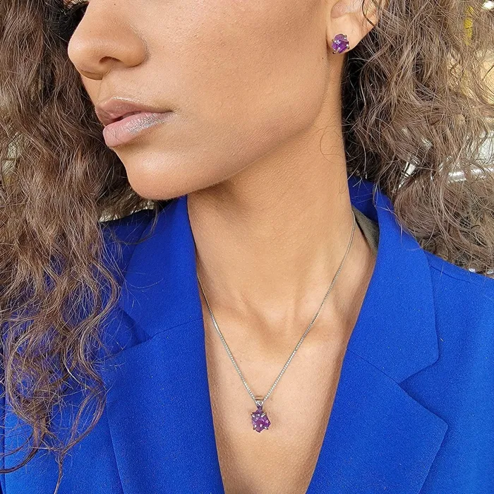 Uniquelan Jewelry Necklaces Raw Amethyst Crystal Pendant Necklace Uniquelan Jewelry Necklaces Raw Amethyst Crystal Pendant Necklace