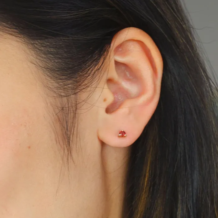 Valerie Madison Fine Jewelry Necklaces 3mm Birthstone Studs Garnet Valerie Madison Fine Jewelry Necklaces 3mm Birthstone Studs Garnet