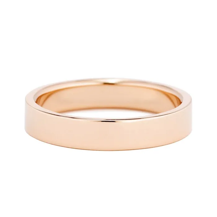 Valerie Madison Fine Jewelry Ready to Ship 4mm Flat Wedding Band Size 85 14K Rose Gold Rings
