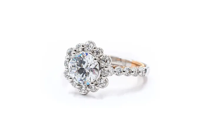 Verragio TwoTone ctw Diamond Riviera Engagement Ring 18k Verragio Rings