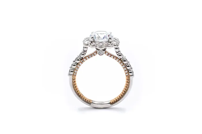 Verragio TwoTone ctw Diamond Riviera Engagement Ring 18k Verragio Rings