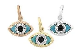 Vivien Frank 14k solid gold evil eye charm necklace Necklaces