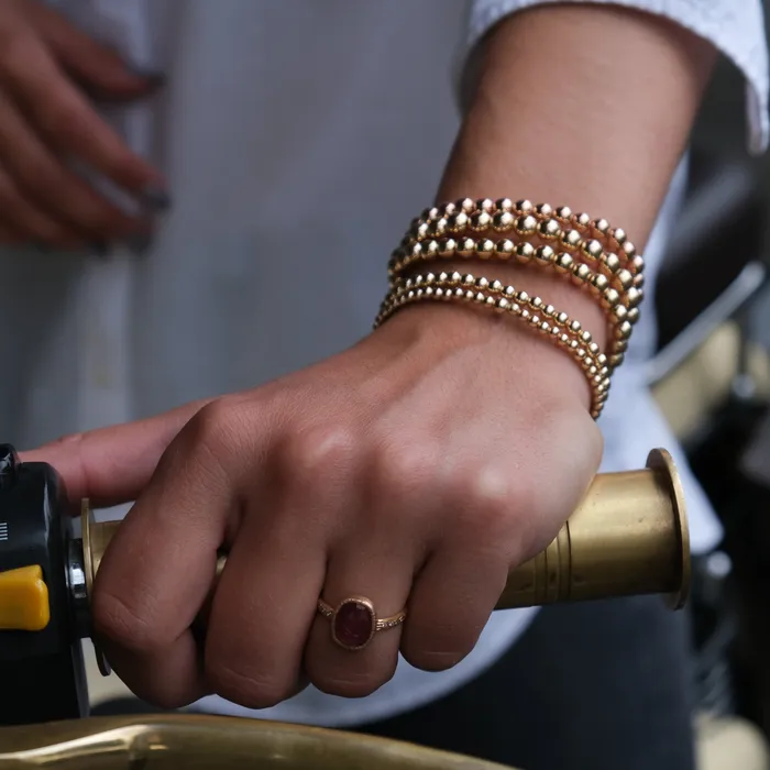 Vivien Frank Designs Bracelets Gold Beaded Bracelet Yellow Gold