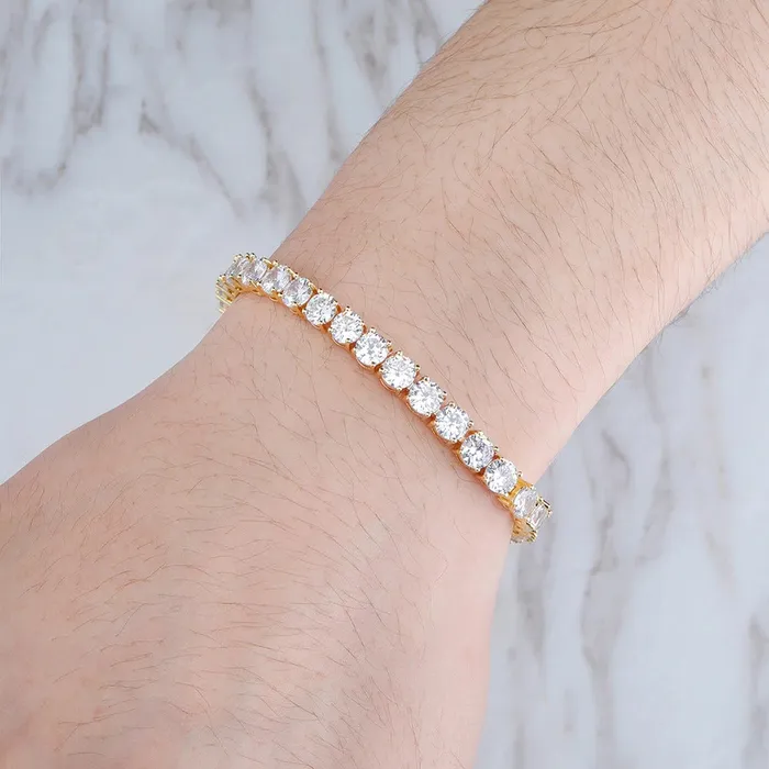 VVS Moissanite Tennis Bracelet in Gold Vermeil The Icetruck Bracelets VVS Moissanite Tennis Bracelet in Gold Vermeil The Icetruck Bracelets