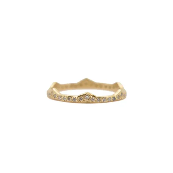 Yellow Gold Pointed Eternity Stack Ring ARMENTA Rings